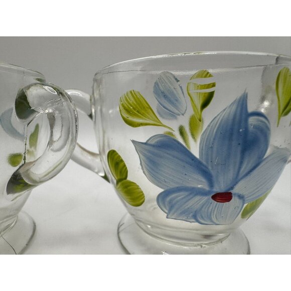 Vintage Bartlett Collins Creamer Sugar Bowl Blue Flowers Gay Fad 50’s Vtg - Picture 8 of 8